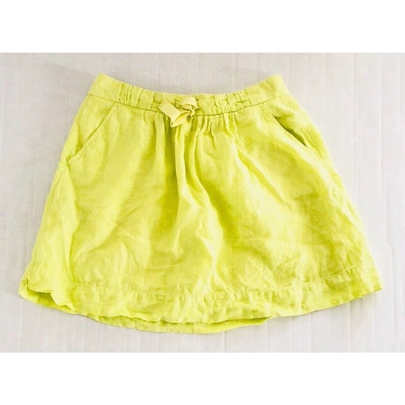J Crew | Women Boardwalk Linen Skirt Size 4 Green A-line Silhouette Lined Mini - Picture 6 of 11